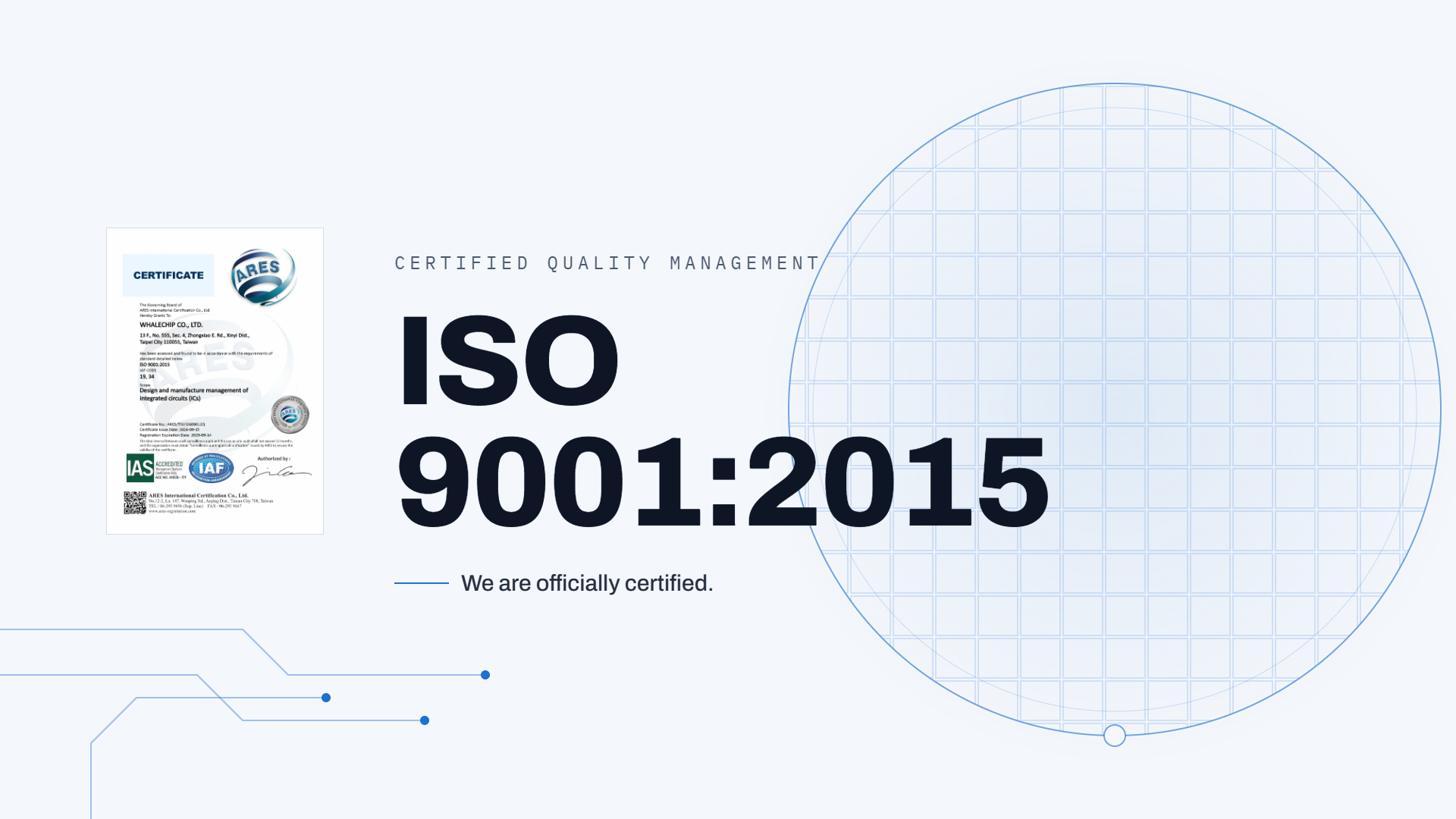 Whalechip Achieves ISO 9001:2015 Certification